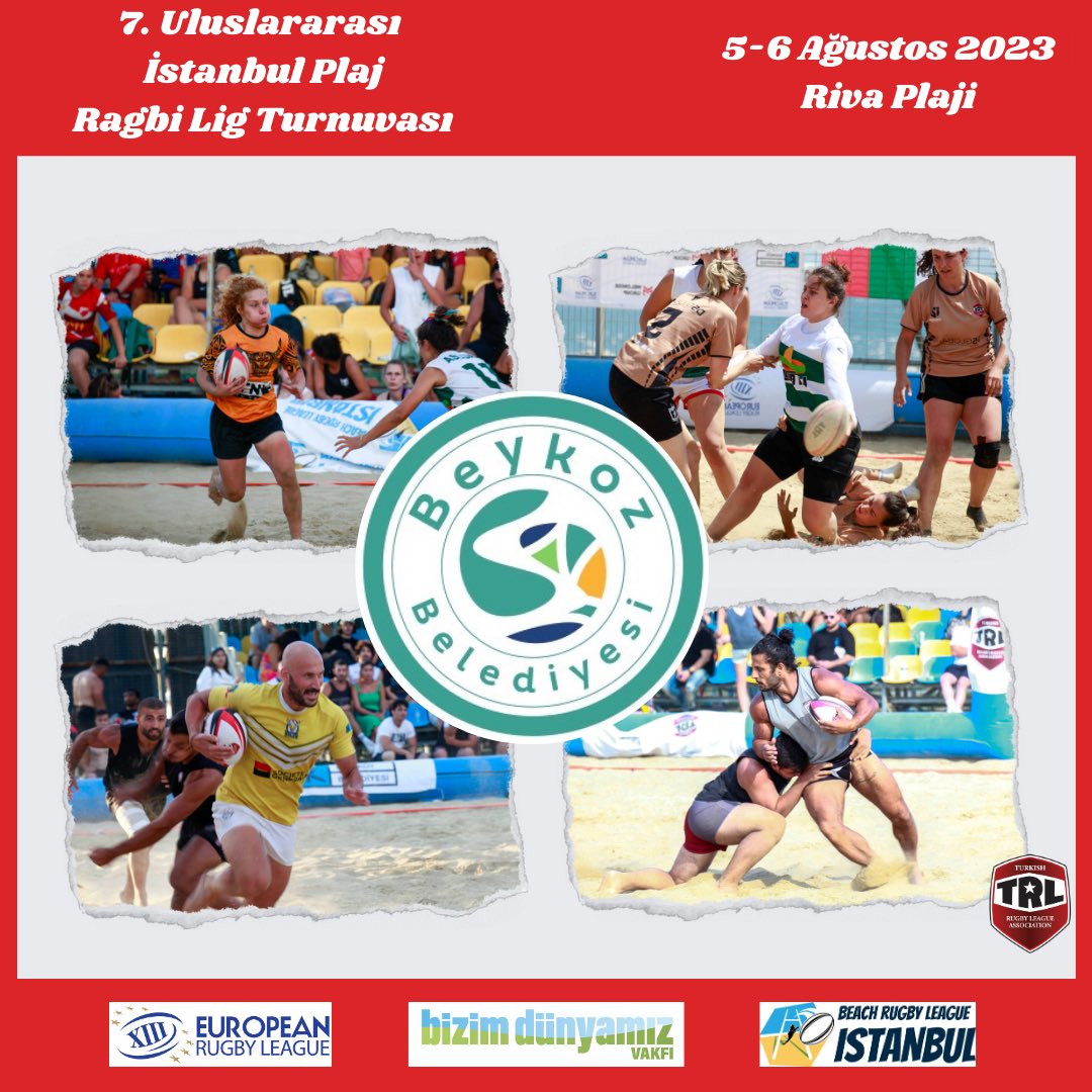 beachrltr's tweet photo. 7. Uluslararası İstanbul Plaj Ragbi Lig Turnuvası
5 - 6 Ağustos 
Yer : Riva Plajı Beykoz 
#beykozbelediyesi #rugby #rugbyleague #rugbylife #ragbiligruhu #rugbyleaguespirit
#13lig #13ragbilig #ragbixiii #europeanrugbyleague #beachrugbyleague #plajragbilig #bizimdünyamızvakfi https://t.co/M0qXsKbXLe