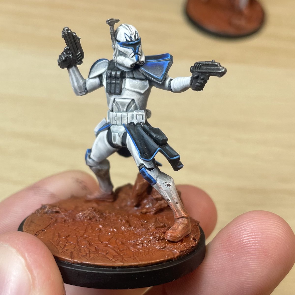 Hellstorm_Mikey's tweet photo. Just about finished Captain Rex and his Clone pals for Star Wars Shatterpoint.

Really nice change of pace painting these.

Thanks to @AsmodeeUK / @atomicmassgames for the free review copy #ad

#starwars #starwarsshatterpoint #shatterpoint #starwarsminiatures #starwarspainting https://t.co/NsSHfhT7aS