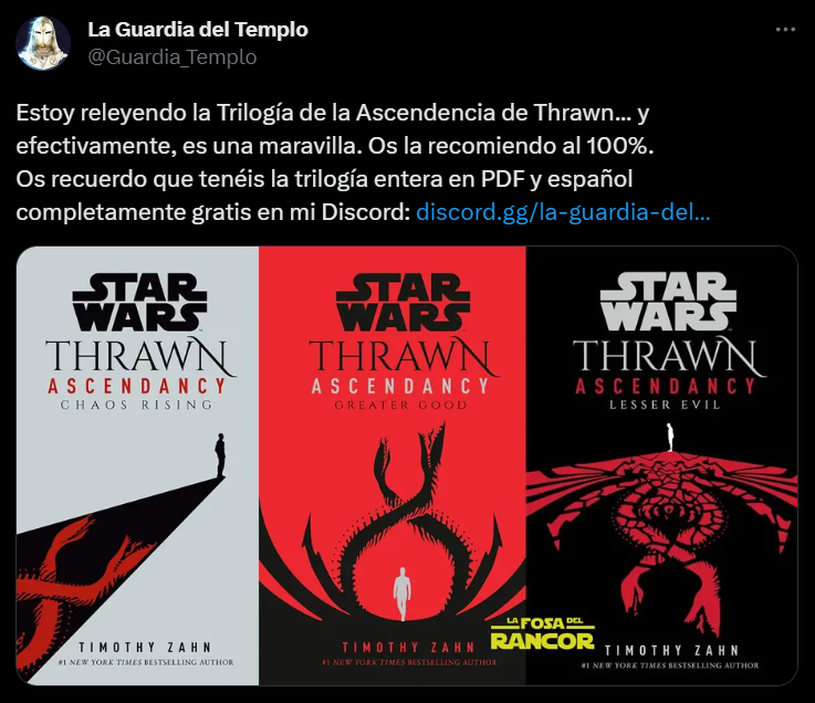 prensaimperial's tweet photo. ¡Hola @PlanetadComic desde hace semanas el individuo apodado como "La Guarda del Templo" se promociona ofreciendo de forma gratuita todas vuestras novelas ¿Pensáis actuar? https://t.co/Yz5w03QTk1