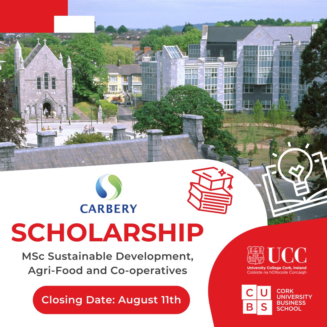 The Carbery Scholarship covers fees and expenses plus a work placement for a student completing the <a href="/UCCCoopStudies/">Co-operatives at UCC</a> MSc Sustainable Development, Agri-Food and Co-operatives. The closing date is 11 August. Details and how to apply⬇️
ucc.ie/en/scholarship…