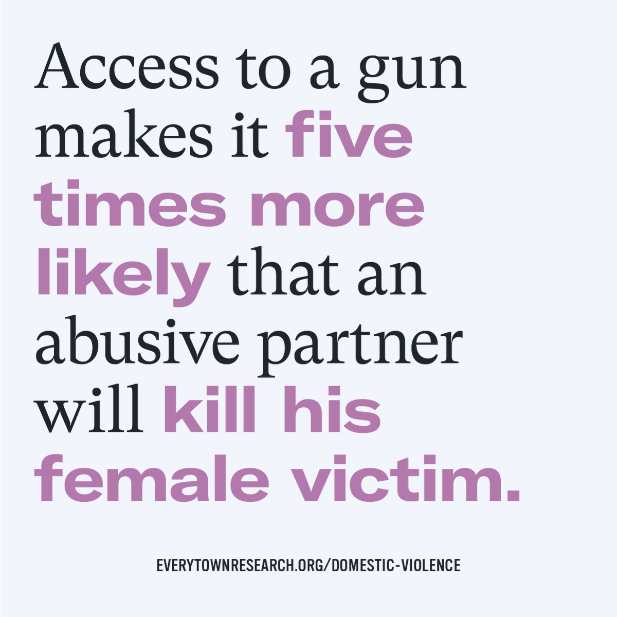 Everytown's tweet photo. The role of guns in domestic violence cannot be overstated. Next term, the Supreme Court is set to decide whether or not domestic abusers under restraining orders should be able to legally have guns. https://t.co/TAqyGM5zrL