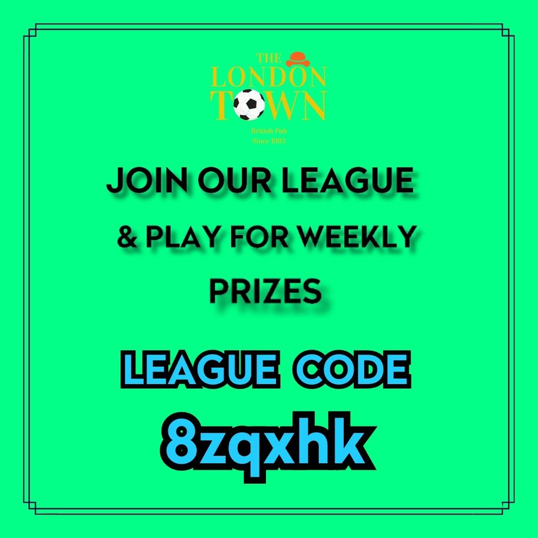 LondonTownTls's tweet photo. Wanna participate this year to our #FPL ? Join our staff &amp; mates for weekly prizes during this 2023-24 season 🙌. Let's get the competition started ! https://t.co/oTUwlt0qPm