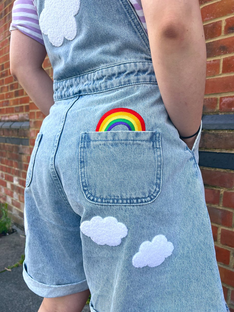 ricecorpse's tweet photo. Cloud overalls embroidery detail ☁️💕 preorder from Thursday https://t.co/q1QA6PClnc