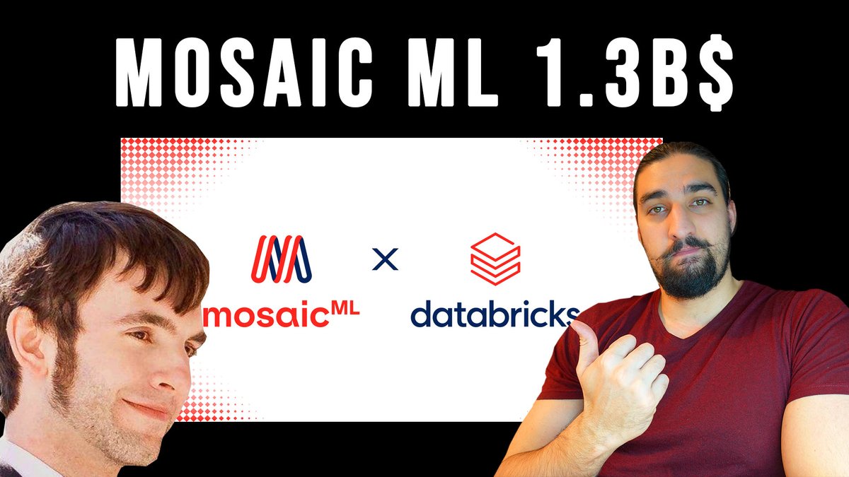 Here's the much anticipated talk with @davisblalock walking us through the story behind @MosaicML - one of the fastest growing unicorns in the world that got acquired for an eyewatering 1.3B$. YT: youtu.be/aLh5DxGl4iI Davis shares the story, the progress, the technical…