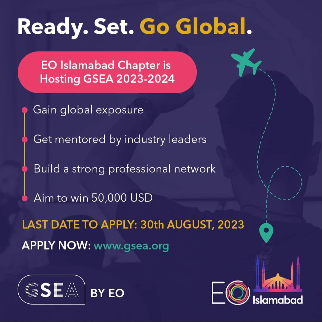 EoIslamabad's tweet photo. Join EO Islamabad and accelerate your entrepreneurial journey!
Become a part of this exciting networking & funding opportunity, and apply today!
Apply now: https://t.co/7OEduwtuEw
Application Deadline: 30th August 2023
#GSEAPakistan #Studentpreneur #PitchingCompetition https://t.co/4C86wuk1X9