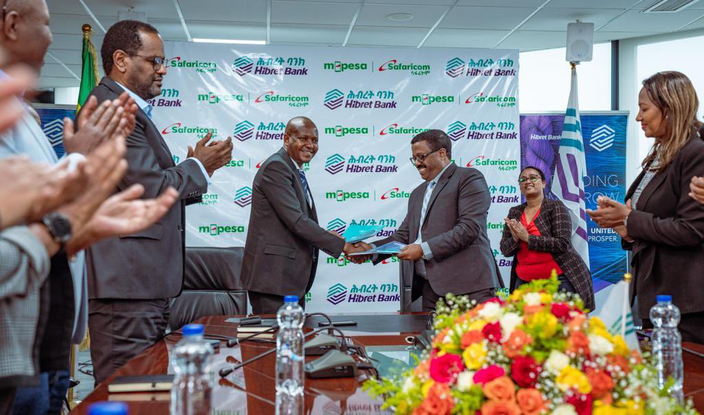 SafaricomET's tweet photo. Safaricom M-PESA and @HibretBank partner to provide mobile banking, super agency and retail agency services. #SafaricomEthiopia #FurtherAheadTogether https://t.co/I9P8A69qij