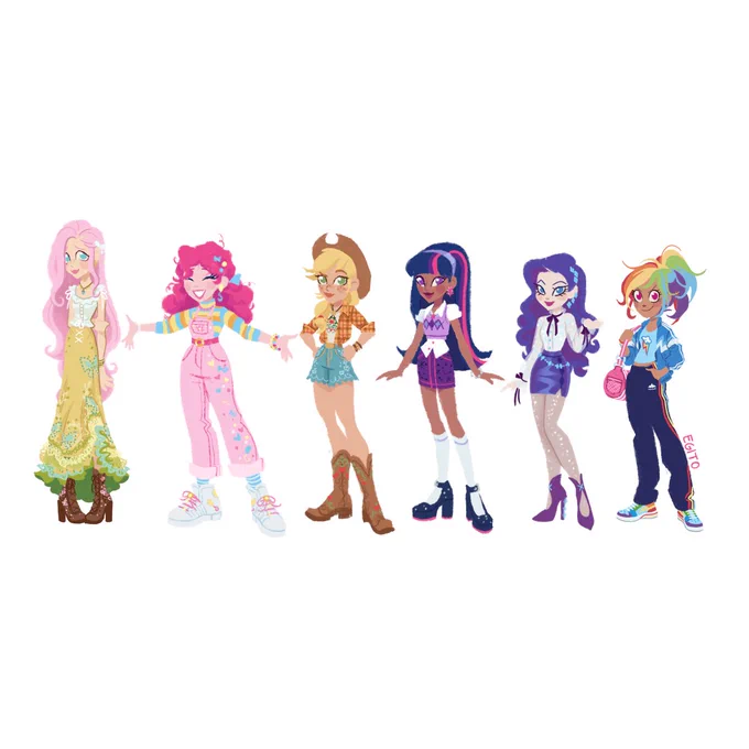 Follow up tweet with full body designs for the Mane 6 ⋆:°*.。༅:*゜:*:✼✿