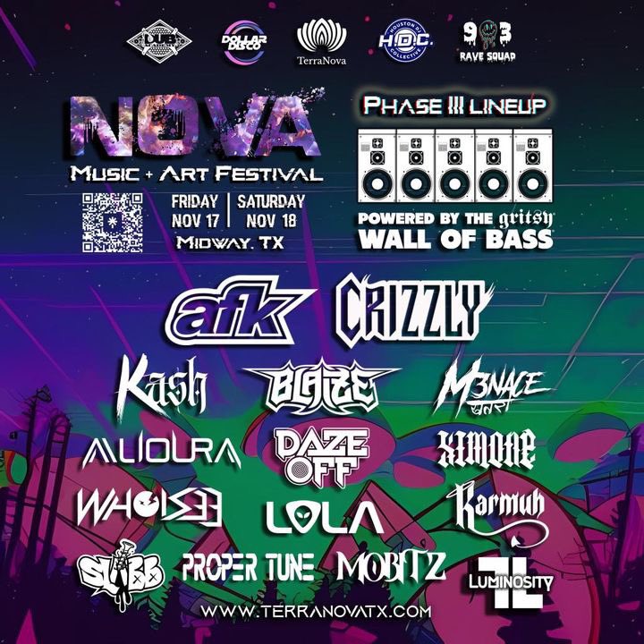 Deonaa__'s tweet photo. midway Texas just got a whole lot cooler

Join us in November for year 1 of NOVA ART &amp; MUSIC FESTIVAL

2 nights of tunes, camping and art installations that are out of this world 🪐

https://t.co/MCt4PAkFEq for tickets use code: hoodrat for $$$ off @ checkout https://t.co/Hjhi0djMIG