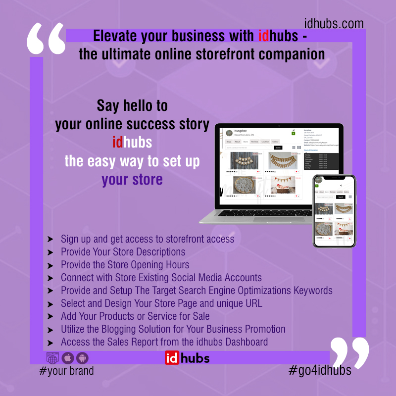 go4idhubs's tweet photo. Setting up an online storefront with idhubs is easy, showcase your products and services worldwide. From essential business info to integrated blogging &amp; sales reporting, idhubs is a one-stop solution for efficient online business management. #storefront @imrojit @RaphaelAttias https://t.co/U5QjYyk8qi