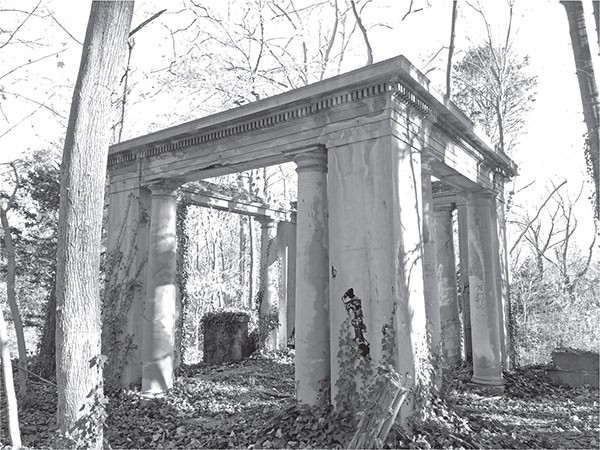 The ruins of the Knollwood estate, once owned by King Zog of Albania, are located in the woods of the Muttontown Preserve.