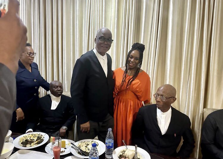 firstladyship's tweet image. Peter Obi hosting the fantastic legal team to a dinner, with Chimamanda in attendance. I’m so proud of this team. ARE YOU? 💃👏