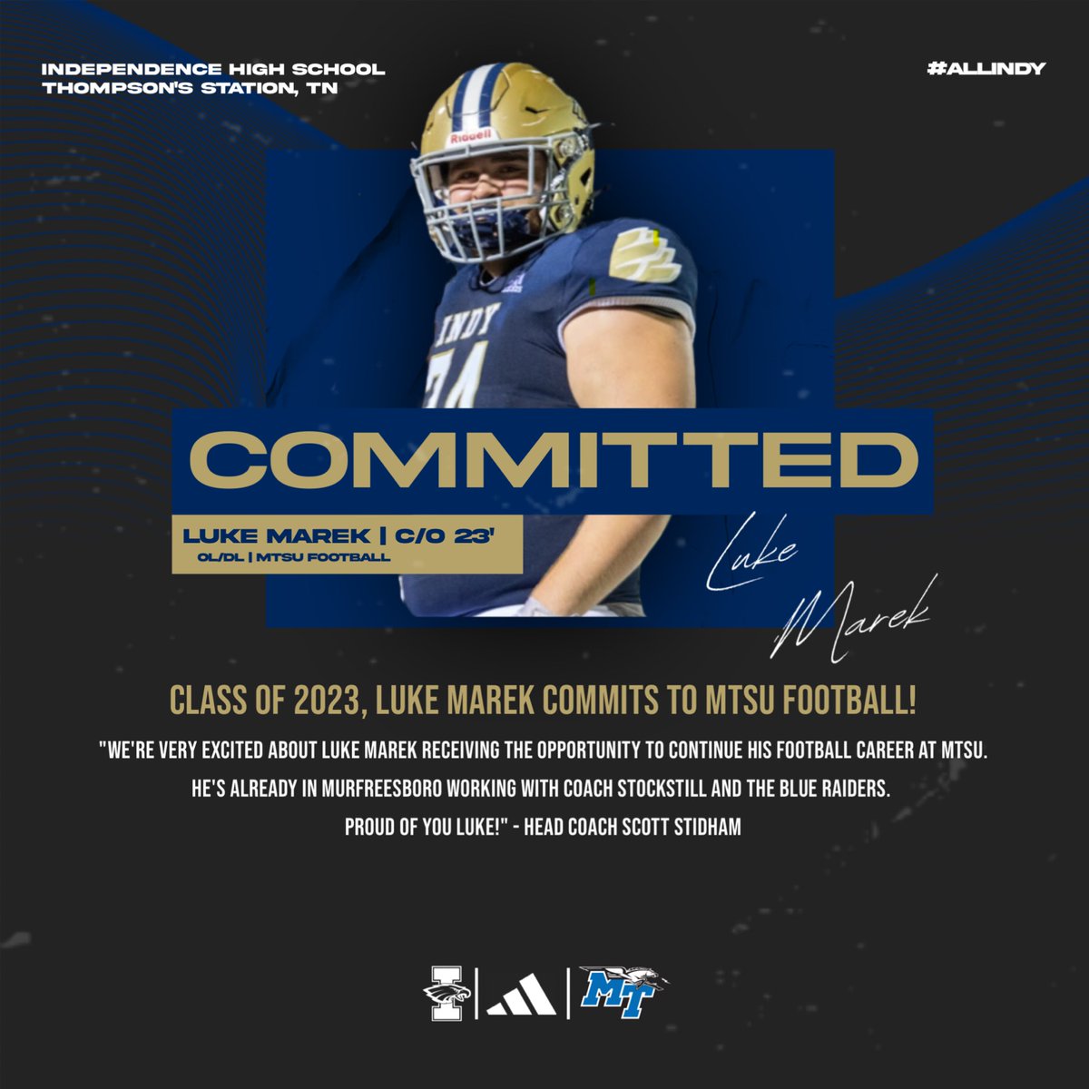 wcsIHSfootball's tweet image. So proud of Indy Football alumni Luke Marek! Go get that degree! 🦅🏈

#ALLINdy | #IndyMade