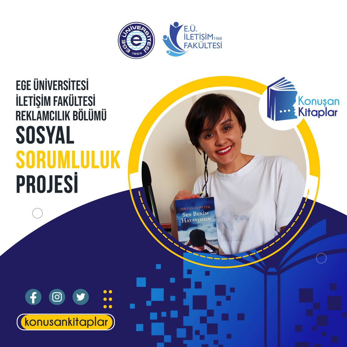 Konuşan Kitaplar Sosyal Sorumluluk Projesi kaldığı yerden devam ediyor. Podcaster Habibe Altıntaş geçtiğimiz yıllarda olduğu gibi bu yıl da projemizin önemli destekçilerinden. Görme engelliler için Ferzan Özpetek'in “Sen Benim Hayatımsın” isimli kitabını seslendirdi.