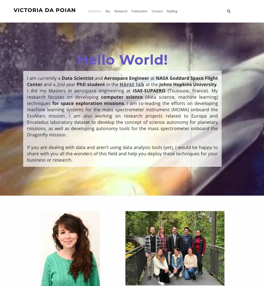 Finally started my personal website at dapoianvictoria.weebly.com 🚀 to share about my <a href="/NASAGoddard/">NASA Goddard</a> and <a href="/JohnsHopkins/">Johns Hopkins University</a> research 🚀🎉💻🔬