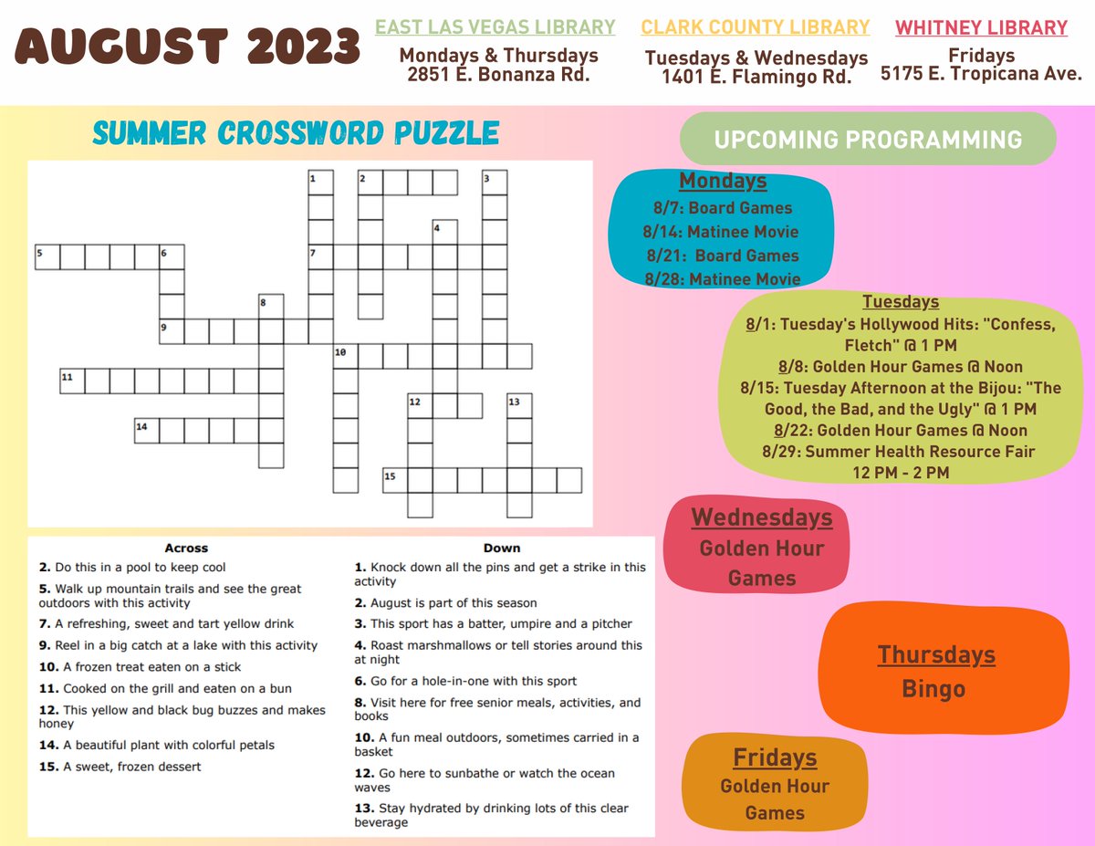 threesquareLV's tweet photo. New month, new menus! We’ve teamed up with @LVCCLD to serve free meals to seniors 60+ and their loved ones at Clark County Library, East Las Vegas Library, and Whitney Library. Guests can also receive free resources and take part in games and activities. https://t.co/WO9PDWIxPH