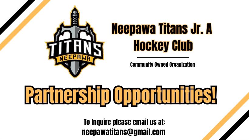 Are you looking for extra exposure for your business? 

Partner with the Neepawa Titans for the 2023-24 season!

Contact Zak at neepawatitans@gmail.com or Derek at neepawatitans.marketing@gmail.com and we would be happy to discuss options!

#TitanUp🛡️🗡️
