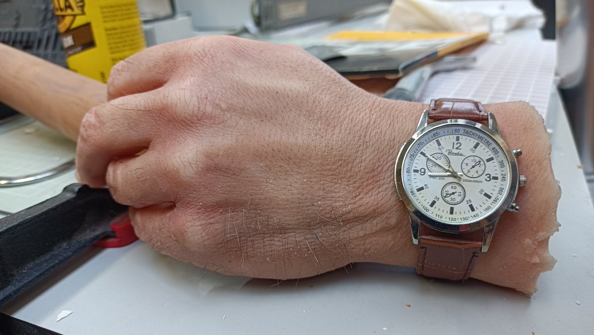 mmdcraftworks's tweet photo. You know you've got good mates when you ask if they have any severed hands lying around. Bonus watch too https://t.co/WHK2cET27J