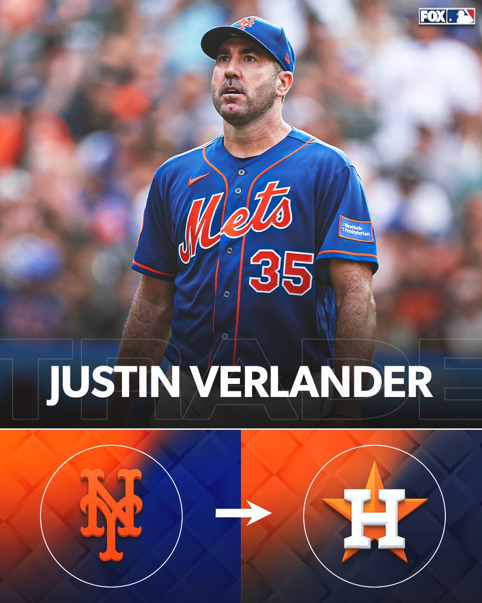 TRADE 🚨 The Astros are acquiring Justin Verlander from the Mets, per @BNightengale