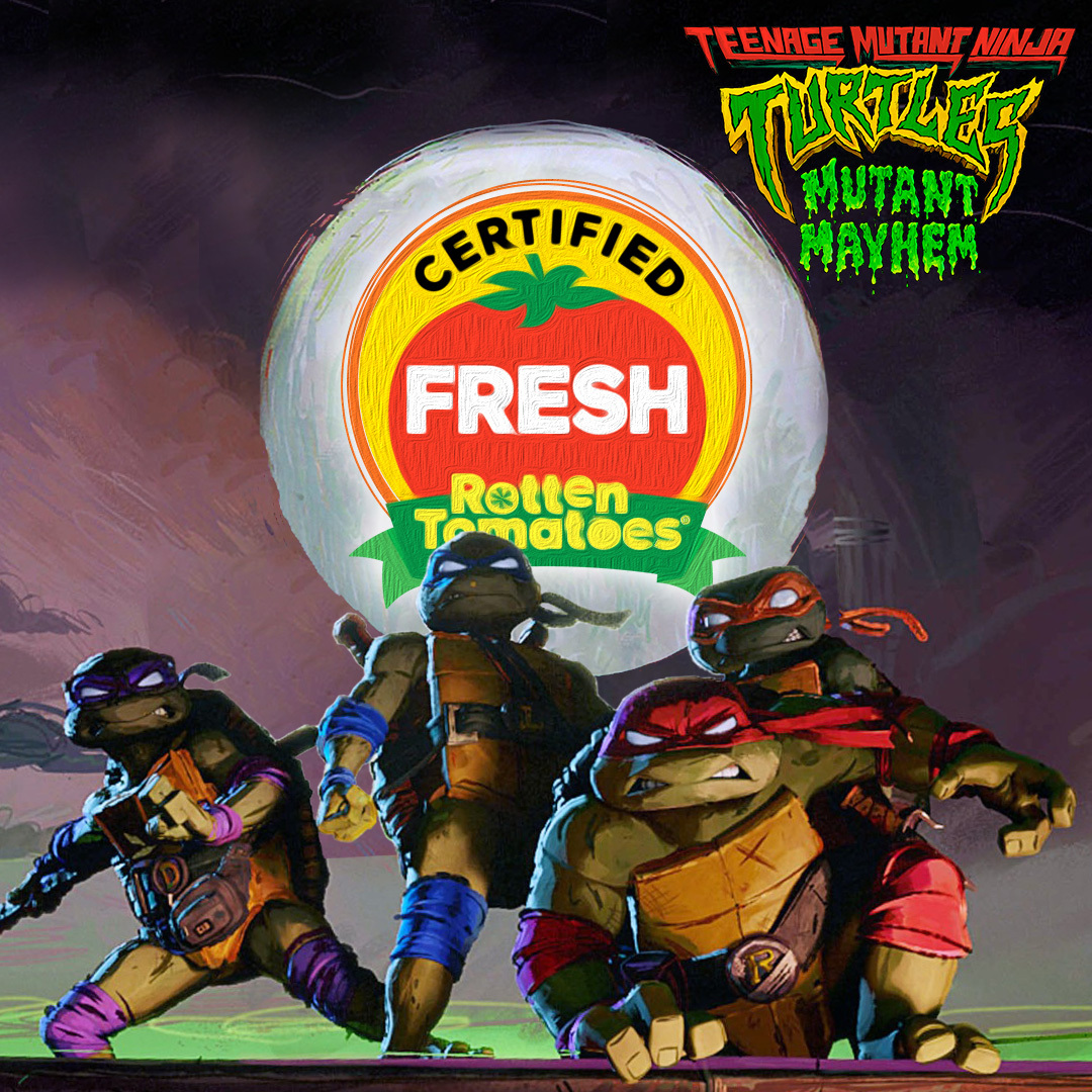 Teenage Mutant Ninja Turtles: #MutantMayhem is officially #CertifiedFresh at 96% on the Tomatometer, with 81 reviews. #TMNTMovie