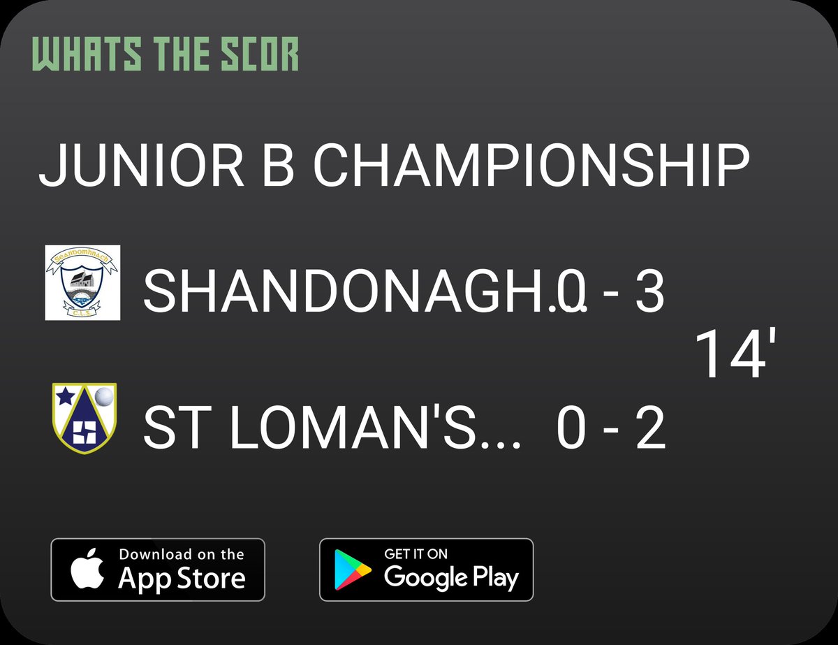 Get Live Score Updates straight to your phone, download Whats The Scor. Follow us on <a href="/WhatstheScor/">Whats The Scór</a>

<a href="/westmeath_gaa/">Westmeath GAA</a> 
<a href="/StLomansGAAClub/">StLomansMullingarGAA</a>