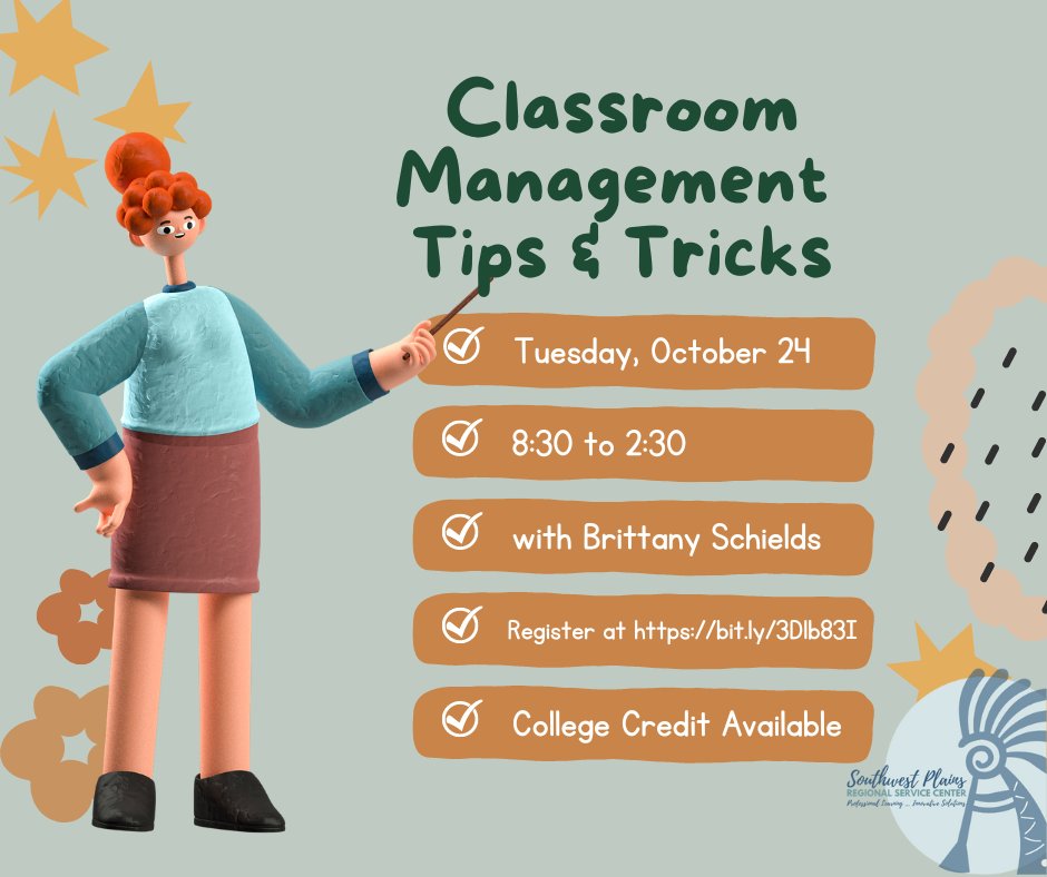 Workshop will include tips &amp; tricks for routines and procedures, classroom expectations, building positive relationship, dealing with challenging behaviors and engaging all students. Register at bit.ly/3Dlb83I