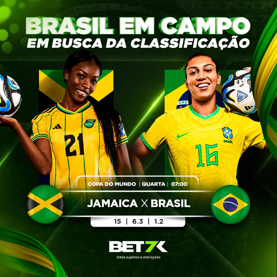 7kbetbrasil's tweet photo. Brasil x Jamaica na Copa do Mundo Feminina! 🤩
Aposte agora mesmo na BET7K e comece a lucrar! 🤑⬇️🚀
https://t.co/RKf80tTuAz
#bet7k #aposte #futebolfeminino #brasil #Jamaica https://t.co/sjkdsRHGa7