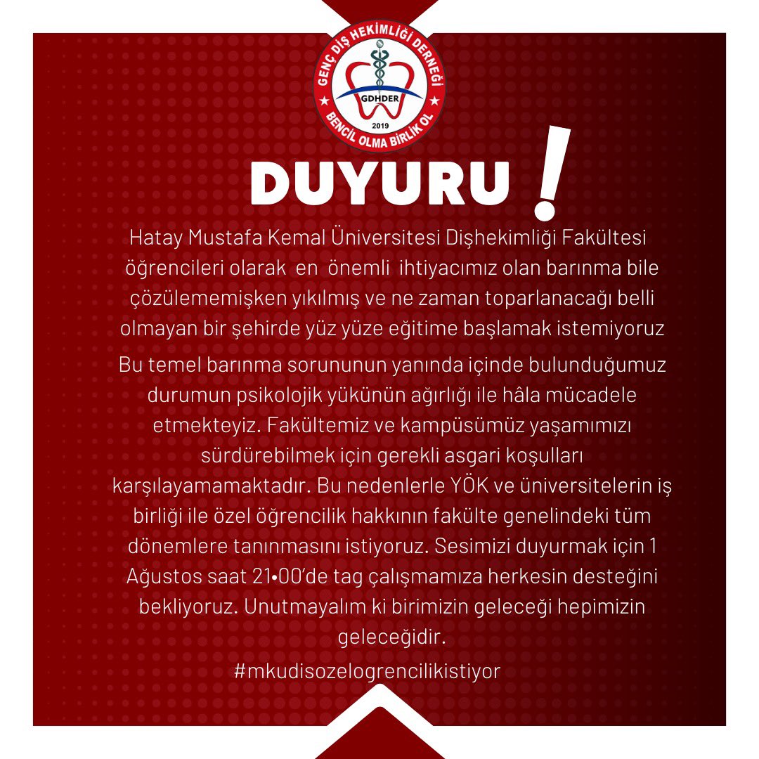 #mkudisozelogrencilikistiyor