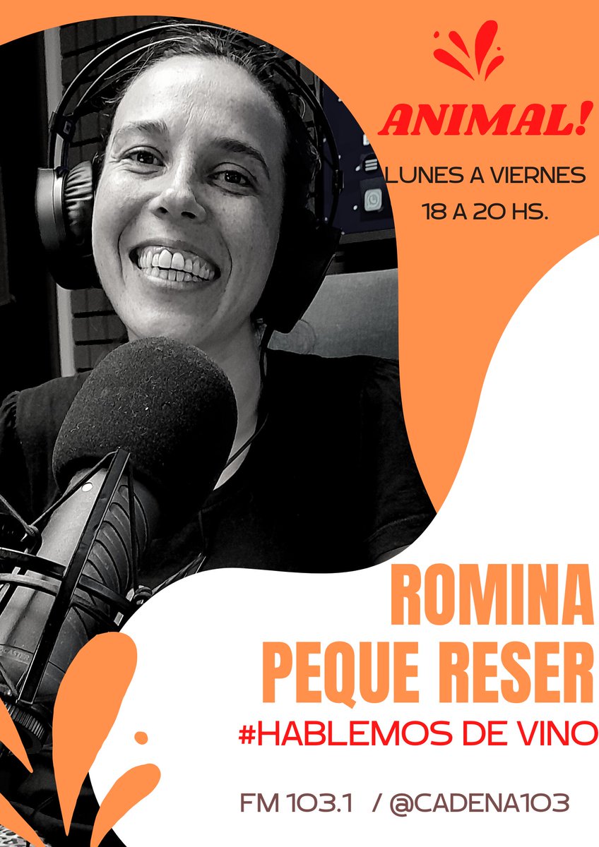 cesaredery's tweet photo. @Animal103 Los miércoles (cada 15 días) en #Animal ROMINA PEQUE RESER (@PequitaRevuelta), nos trae novedades, información y mucho más con una única premisa: #HablemosDeVino. https://t.co/lQUayQ9Gg4