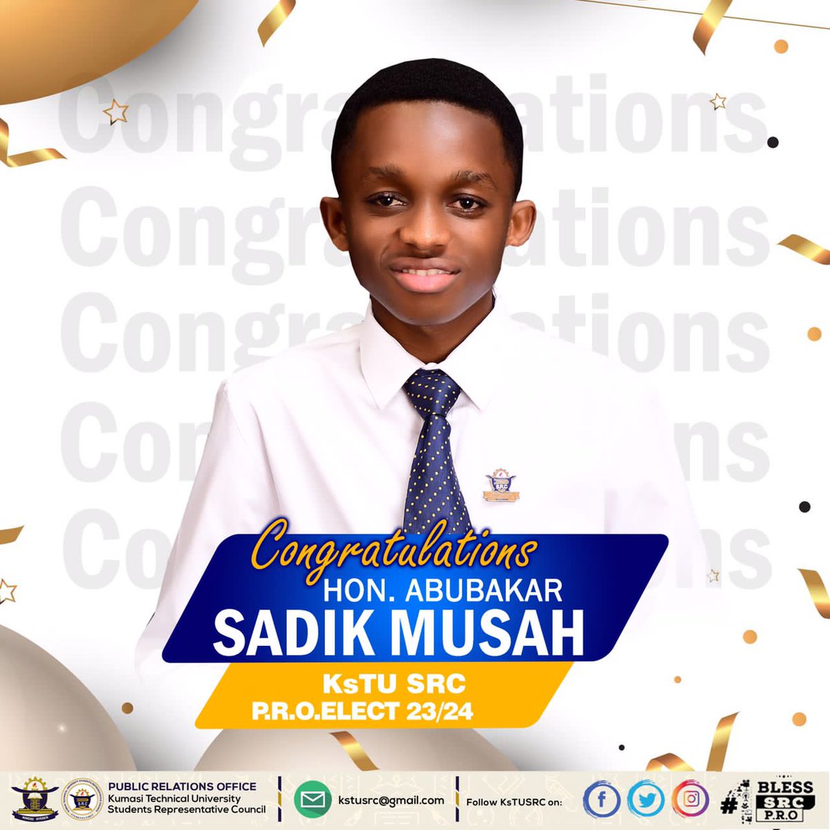 KstuSrc's tweet photo. ‼️‼️SMART AGENDA OVER NEW DEAL ‼️‼️
Students of Kumasi Technical University decided.
Newly elected SRC EXECUTIVES FOR THE 23/24 ACADEMIC YEAR 

CONGRATULATIONS 👏 TO EVERYONE ON YOUR WIN... 🥳🥳🥳🥳🥳🥳🥳🥳🥳🥳🥳 https://t.co/5i8yAwE8M4