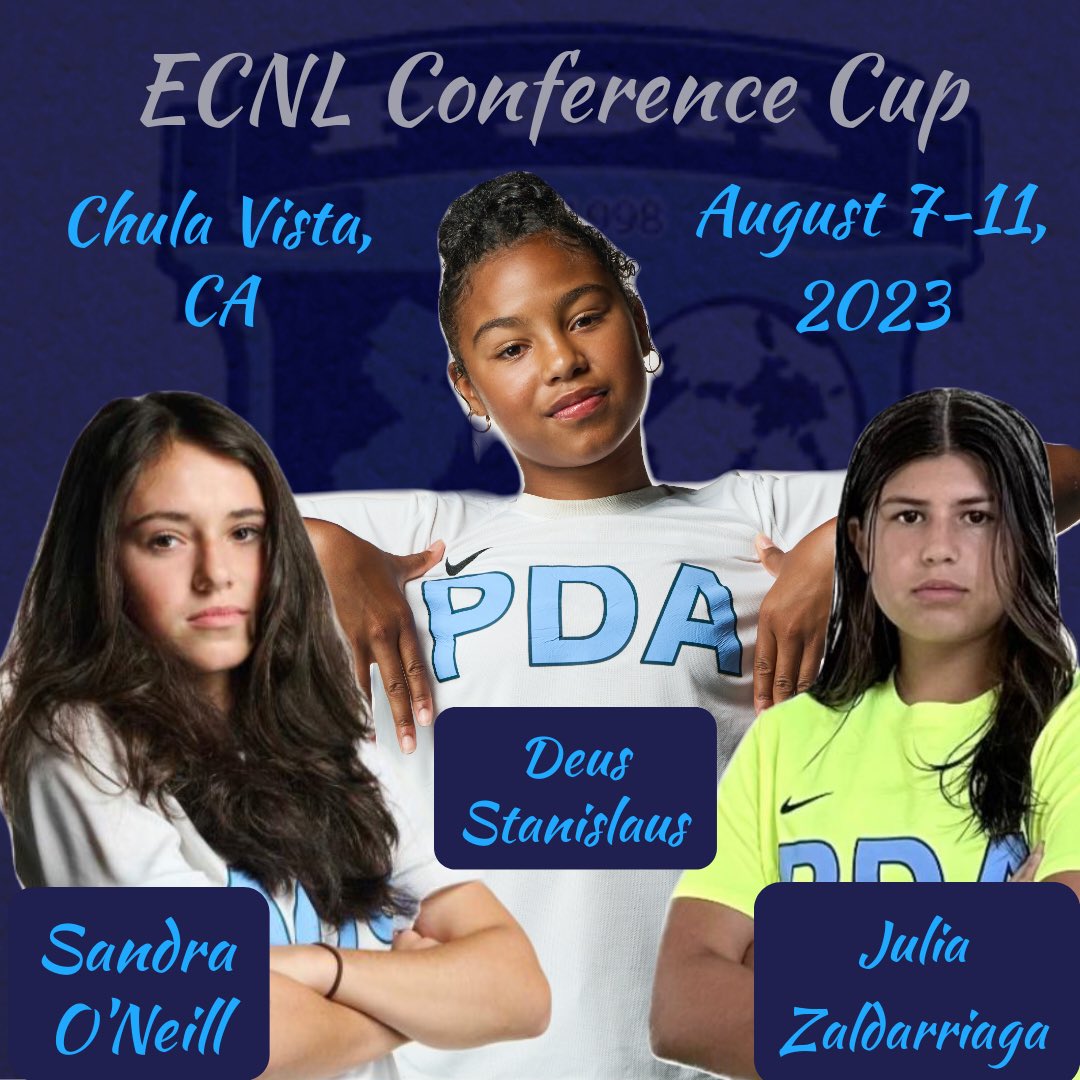Congratulations to Sandra (09), Dues (09), and Julia (08), for being selected to the Inaugural <a href="/ecnlgirls/">ECNL Girls</a> Conference Cup August 7th-11th at the Chula Vista Elite Athlete Training Center in California‼️ Good luck ladies 💫💥