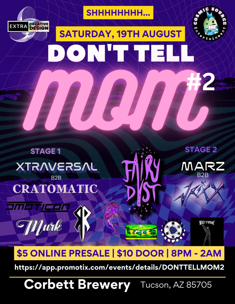 CosmicSourceEnt's tweet photo. #cosmicsourceent Coming at you this 19th with #Donttellmom! Check out the official FB event page! https://t.co/tTXmfeHZXa https://t.co/Wj1OiTV500