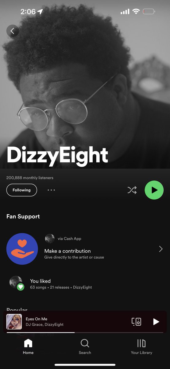 DeezyEight's tweet photo. For the first time in my career…I have 200k monthly listeners! That’s nuts. https://t.co/c8JwCAc8S2