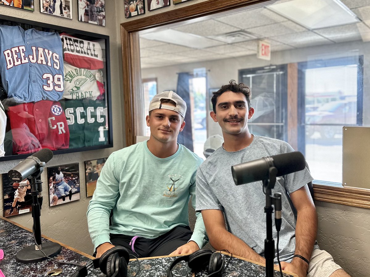 Tuesday morning’s Sportsguys including Liberal football defensive coordinator Wyatt Seidl  and Liberal Bee Jays River Jackson and Mateo Garcia.  kscbnews.net/announcements/…