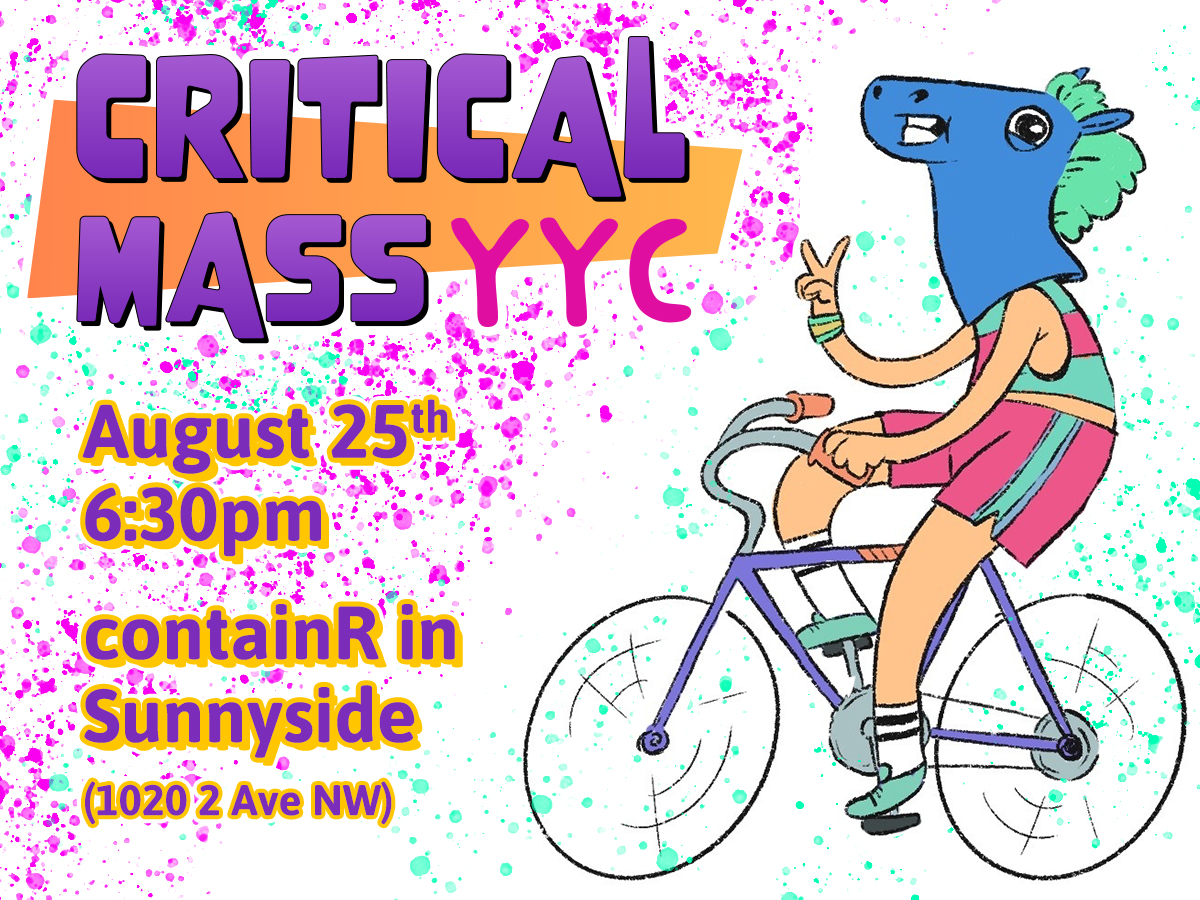 criticalmassyyc's tweet photo. Happy August #yycbike folks 😎 Let's get together and go for a ride. August 25th @ 6:30 meet up at containR! See you there! https://t.co/nc3KrMuOqa