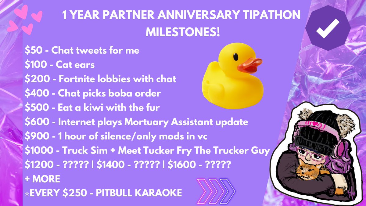 ThanxInternet's tweet photo. ✨LIVE NOW✨

1 YEAR PARTNER ANNIVERSARY TIPATHON STARTS NOW!

Let's chat and catch up and talk about our milestones.

ttv/thanksinternet https://t.co/Y85EdAZe1R
