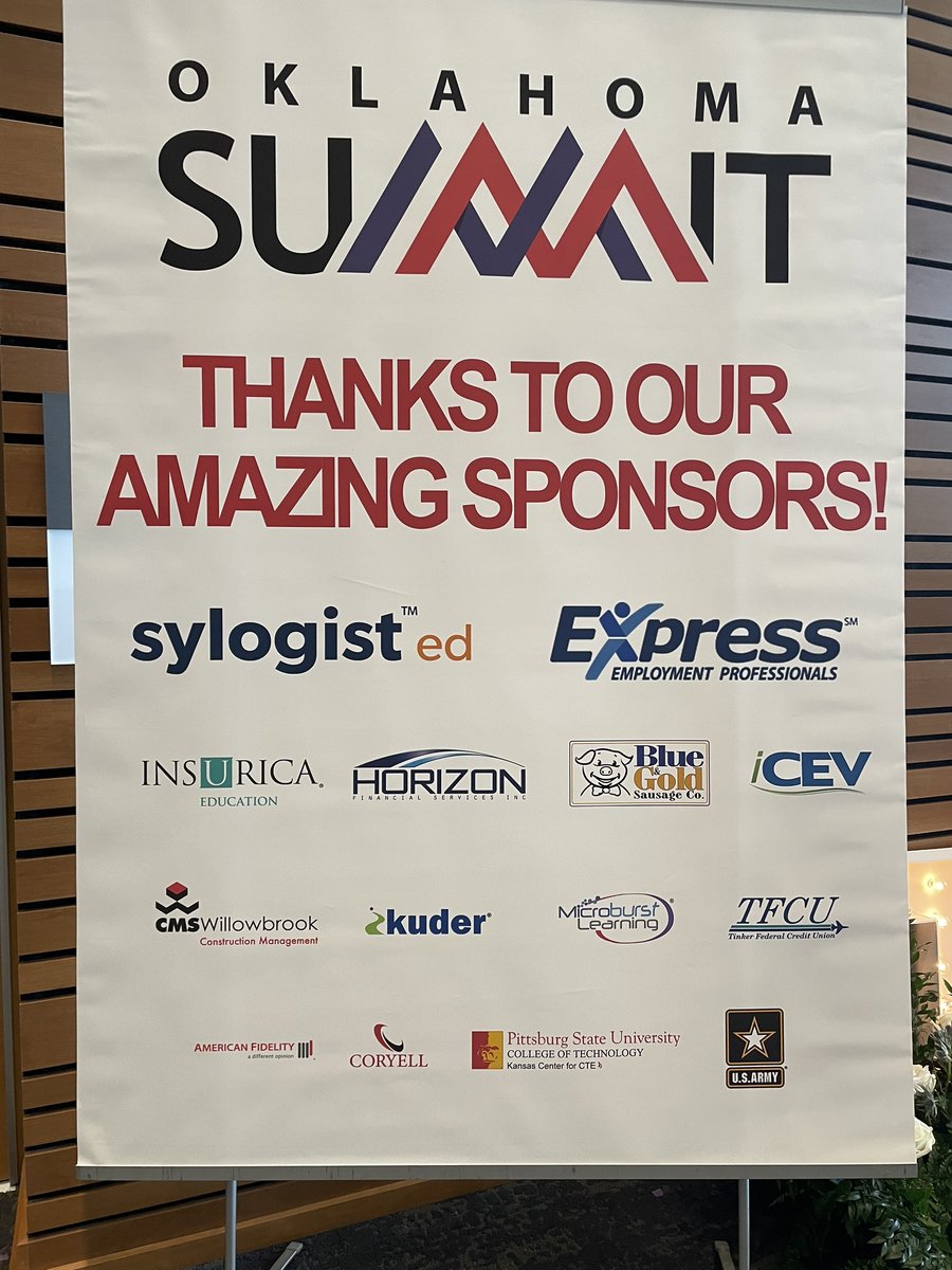 okcareertech's tweet photo. Thank you to our amazing sponsors of #OKSummit23. https://t.co/jdI5yCdqBH
