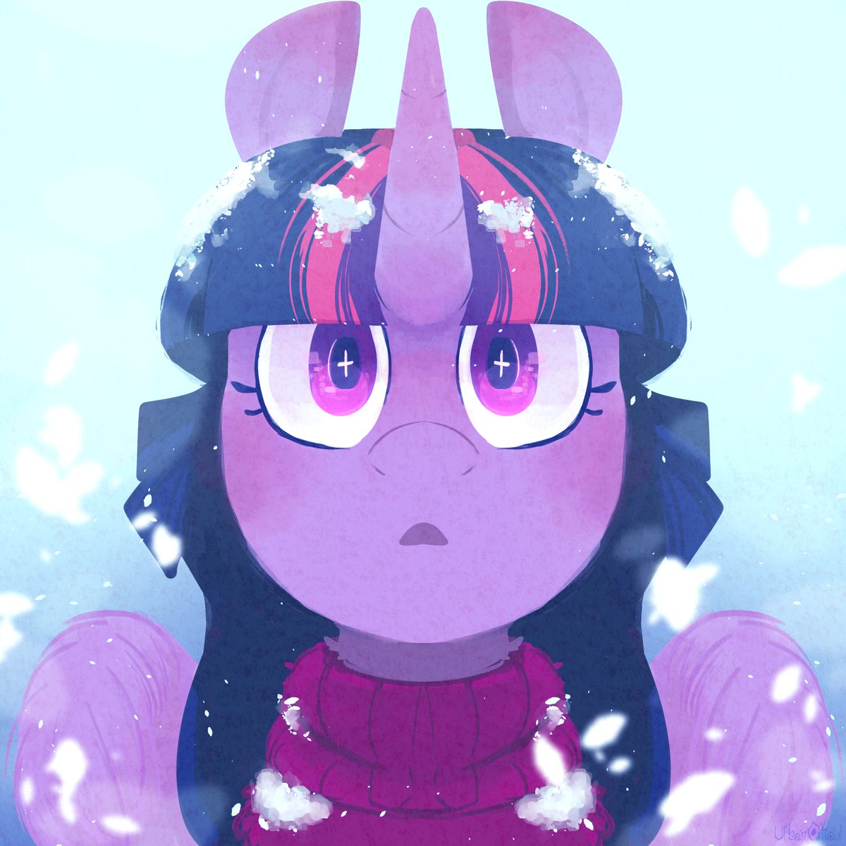 UrbanQhoul's tweet photo. Purple horse painting I overused the symmetry ruler on #twilightsparkle #mlp https://t.co/w2F0bQuYKP