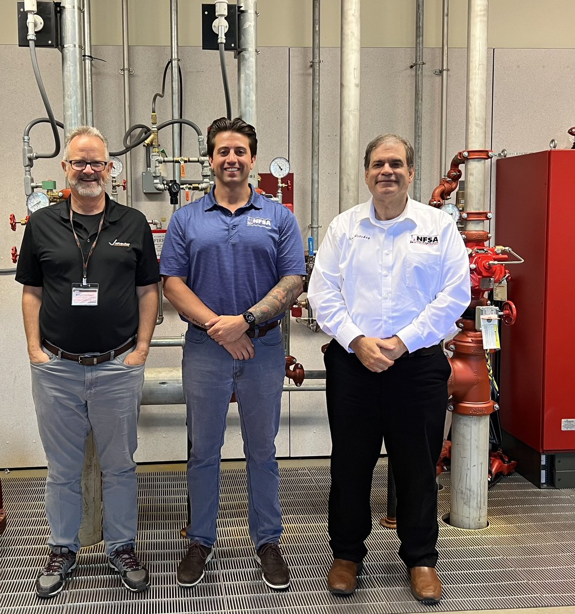 NFSAorg's tweet photo. #TeamNFSA is "in the house" at @Victaulic HQ this week learning of new and existing products. Pictured are Rob Geislinger (NFSA), Michael Stamets  (Victaulic Corporate Trainer), and Ron Ritchey (NFSA). https://t.co/j88z33mEJf