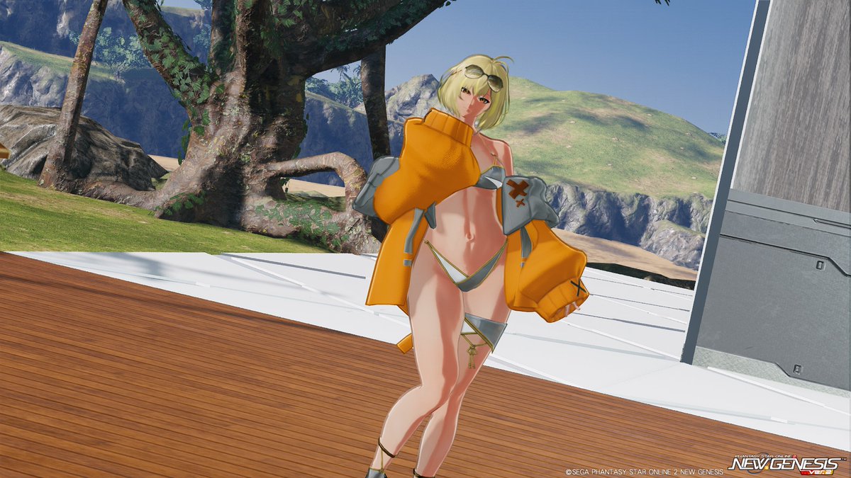 Fee_PSO2's tweet image. #メンテの日なのでssを貼る
久しぶりなんだけど
NIKKEのアニス風をマスターの手伝ってもらってできたぬ