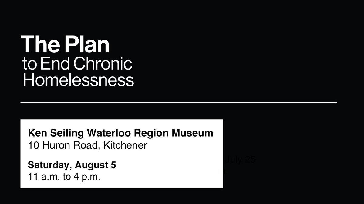 Want to learn more about #ThePlanWR? Looking to speak in person with a member of the team?

Drop by the pop-up booth at Ken Seiling Waterloo Region Museum this Saturday, August 5. No admission to the museum required to visit the booth.

11 a.m. to 4 p.m.
10 Huron Road, Kitchener