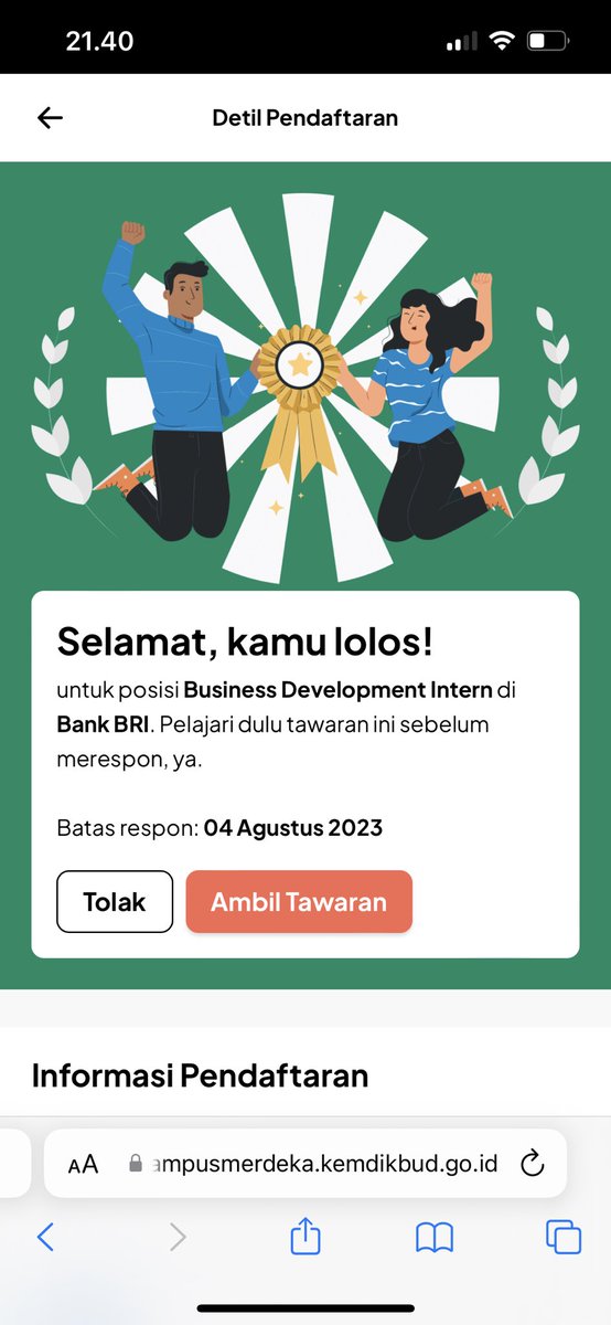 marshmill0w's tweet photo. ada yang dapet offering msib bri juga? ayo temenan plisss https://t.co/NVtHFNsu45