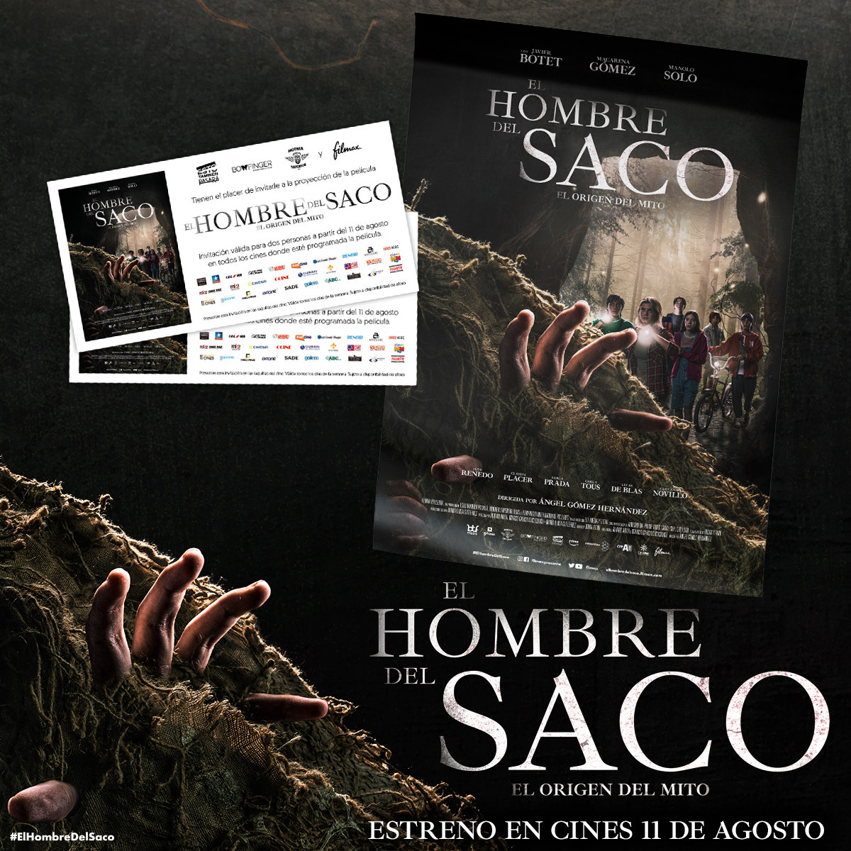 Aullidos's tweet photo. Sorteamos Packs de #ElHombreDelSaco compuestos por entradas dobles de cine y póster firmado por Macarena Gómez y el director Ángel Gómez.

Para participar:
1) Seguir a @aullidos 
2) RT + etiquetando a un amigo.

¡Suerte! https://t.co/WQfUbpOBYN