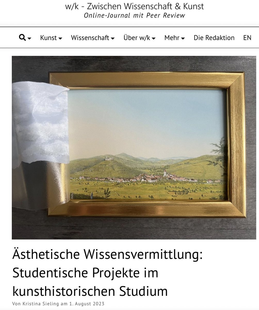 This year I taught a master-seminar on art and science since the 19th century. My student assistant has written a wonderful article on a practical art project connected with this: wissenschaft-kunst.de/aesthetische-w…

#artandscience #sciart #environementalhumanities #arthistory #teachingart