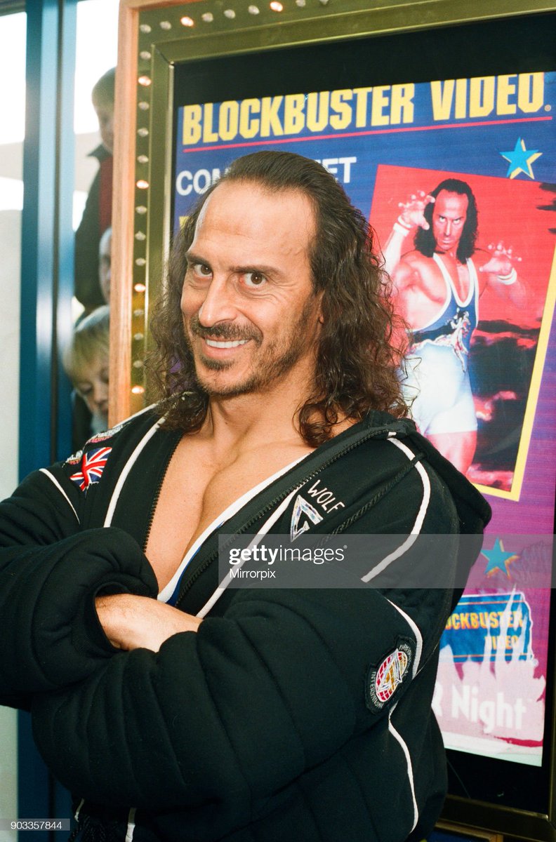 shitbritishpics's tweet photo. Wolf from Gladiators opening the new Blockbuster Video in Reading (1994) https://t.co/RGOnfsmYFV