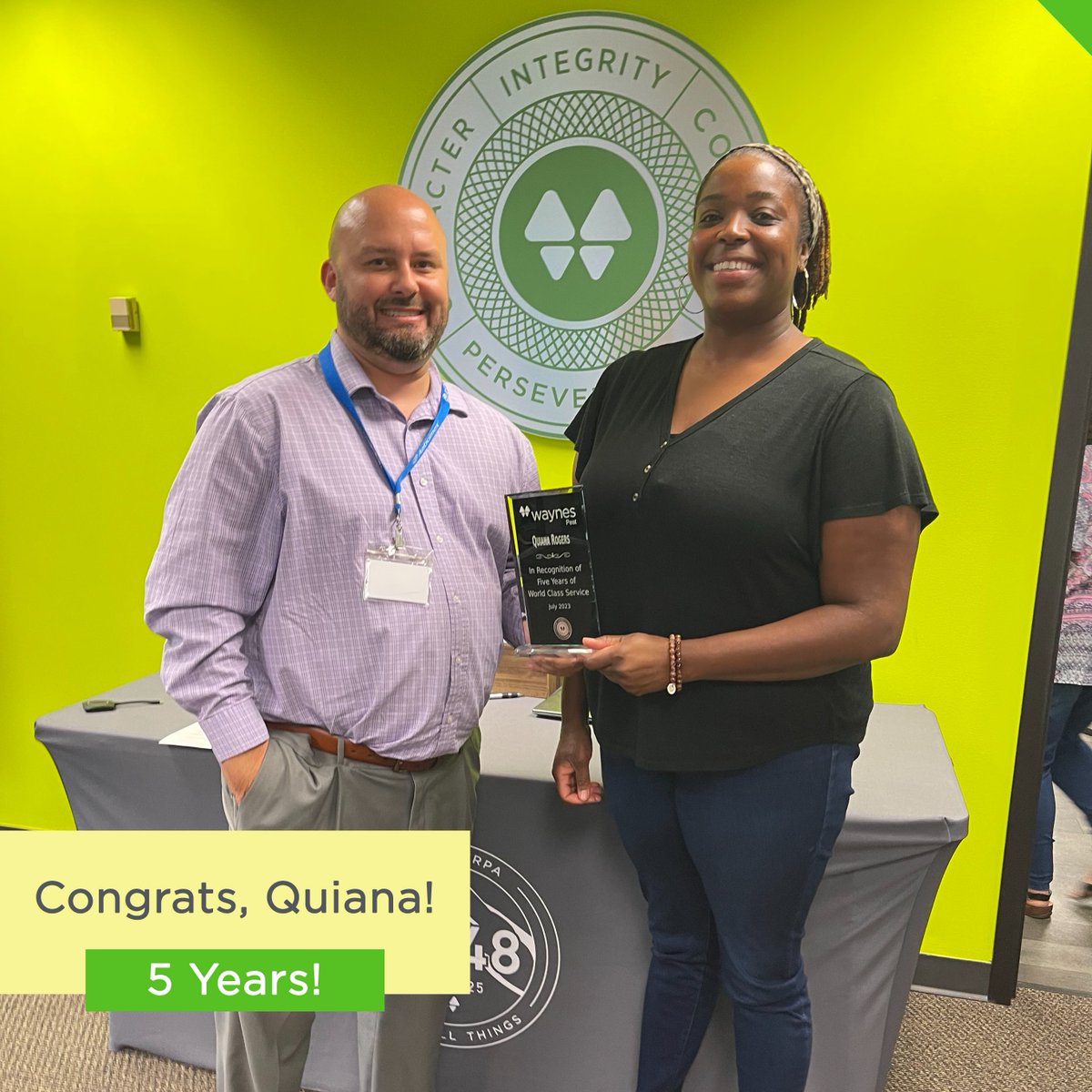 callwaynes's tweet photo. Yesterday we had the privilege of celebrating another milestone anniversary. Congratulations, Quiana, on 5 years of World Class Service! We appreciate all your hard work and are excited to have you as part of the Waynes Family. π
#CallWaynes #WorkAnniversary #TeamAppreciation https://t.co/MXjhiHJnbP