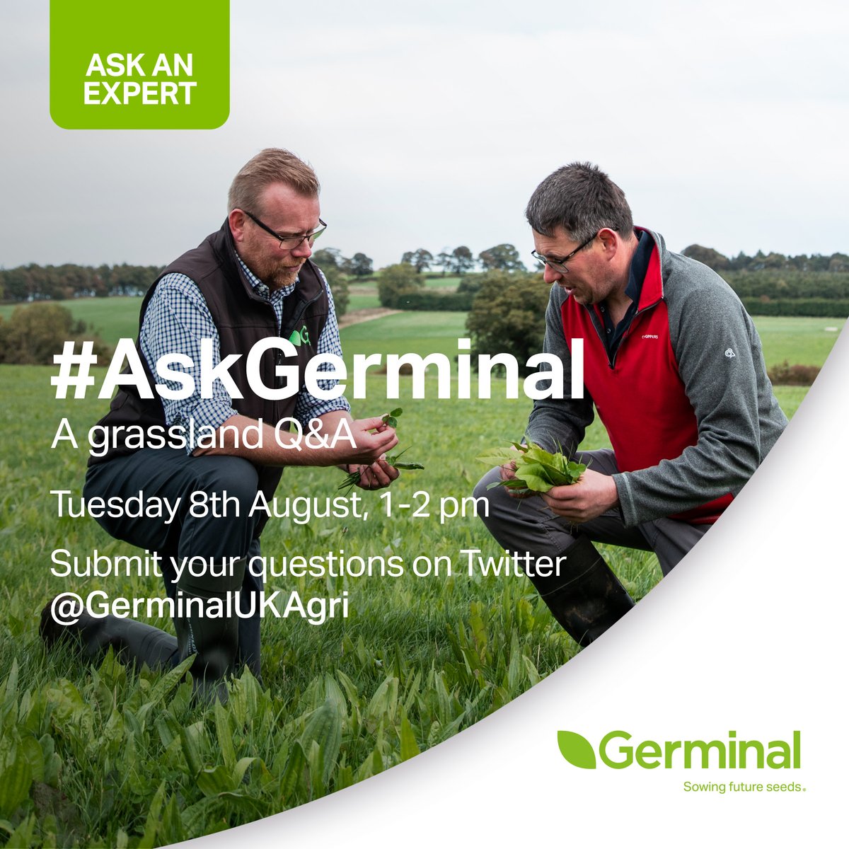 Looking for grass and forage answers? Germinal expert William Fleming is hosting a Twitter Q&amp;A on Tuesday 8th August, 1-2 pm.
This is your chance to share the challenges you’re facing and discuss solutions.
Simply comment here with your question: