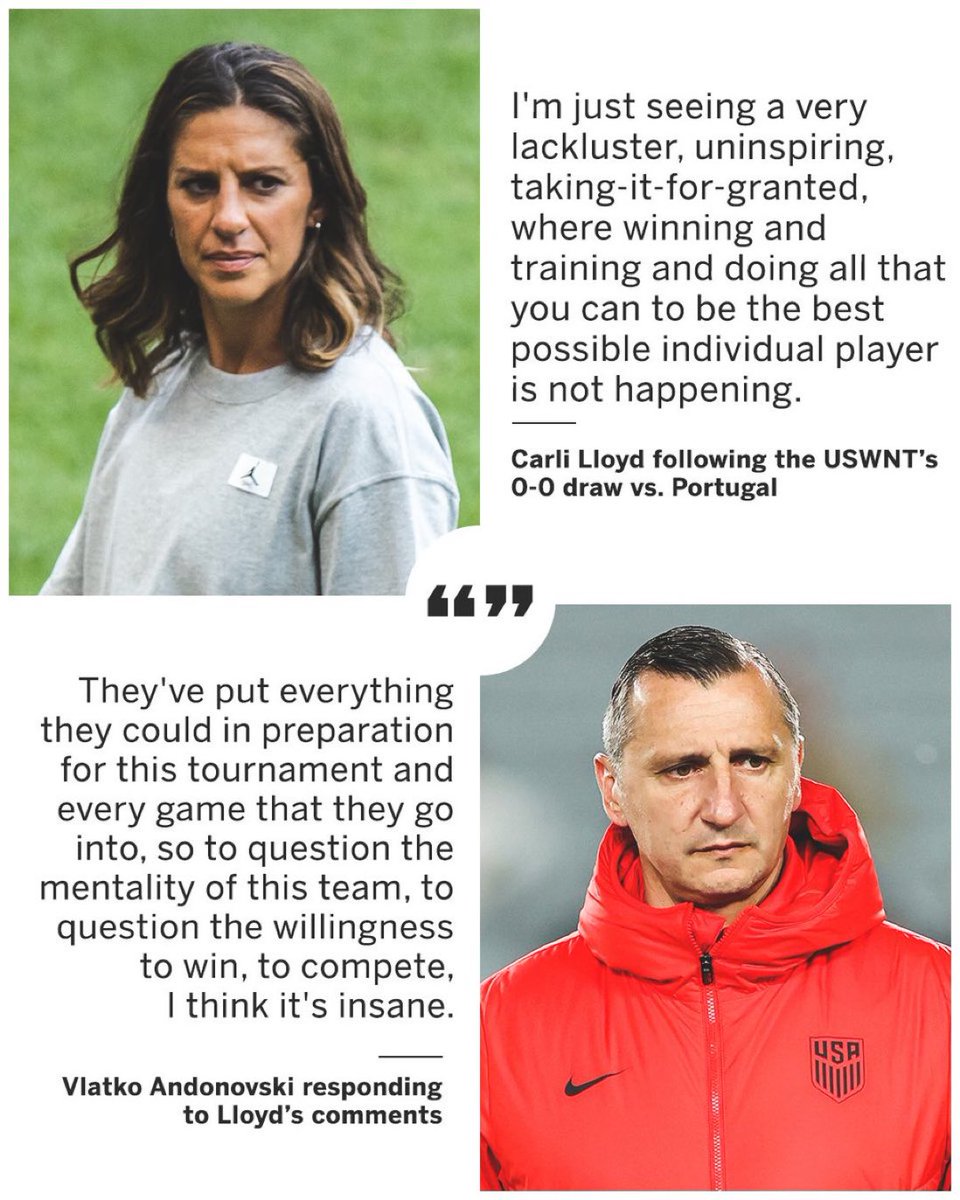 pelle_muse's tweet photo. #USWNT head coach Vlatko Andonovski responded to criticism from former player Carli Lloyd.
#90dayfiancebeforethe90days #BBNaija     #ForeverFreenBecky #WomensWorldCup2023 https://t.co/7onCYxPiLE