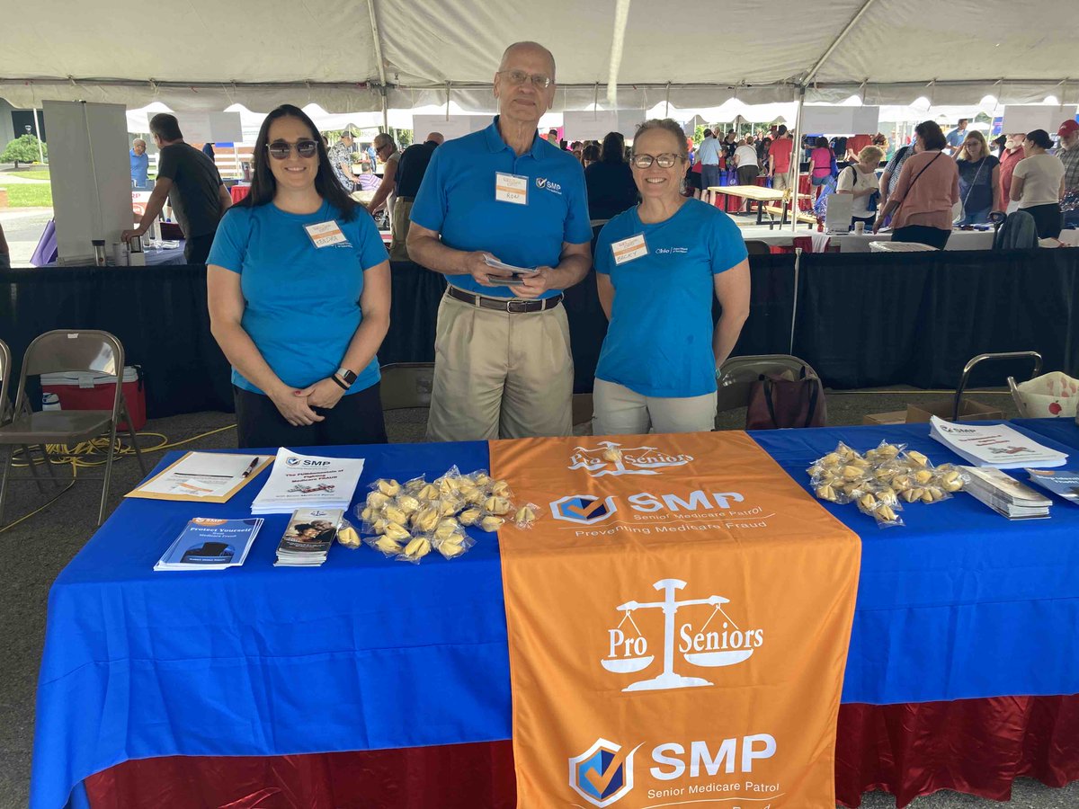 ProSeniorsInc's tweet photo. Stop by to see us at the #Ohio #StateFair!
We’re here with our partners at Ohio Senior Health Insurance Information Program (OSHIIP),
Becky & Kendra, with #OhioSMP #volunteer Ron Koncal.
Questions about suspected Medicare Fraud? Call 513-458-5523. https://t.co/4K8g3xozIu
