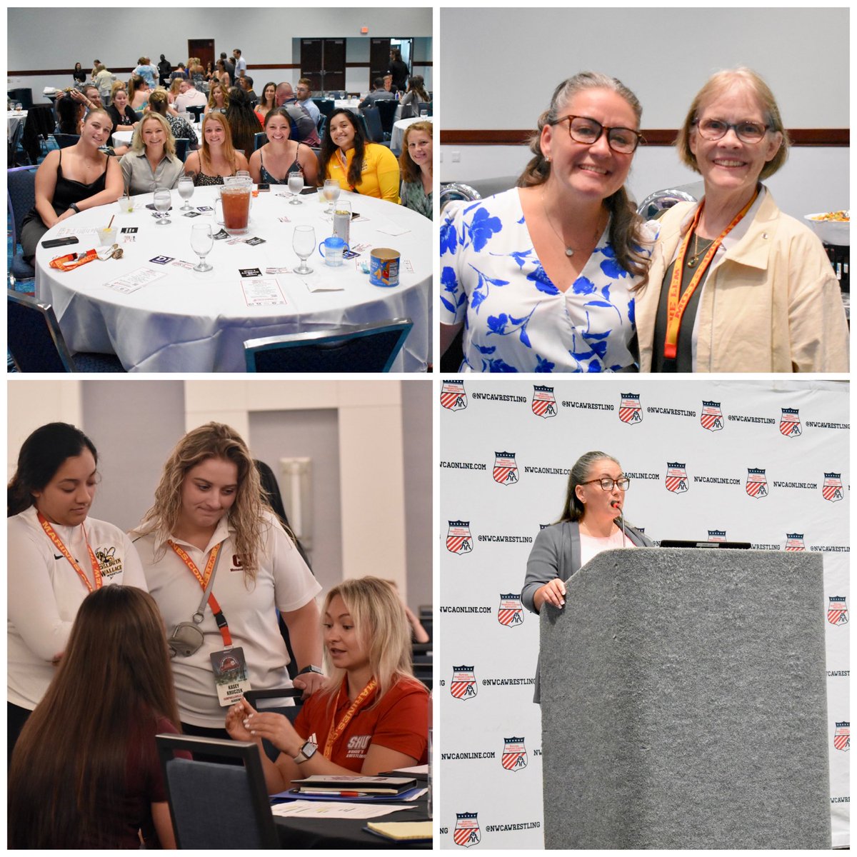 d1womenwrestle's tweet photo. NWCA: Leadership Academy &amp; Convention 2023
————-
Every level of wrestling coming together to grow the sport.  If you didn’t attend this year, put it on your calendar for next year.  It’s an incredible opportunity to network &amp; learn.  #GrowWomensWrestling 
📸: Nate Naasz / NWCA https://t.co/XbfOk7DGCv