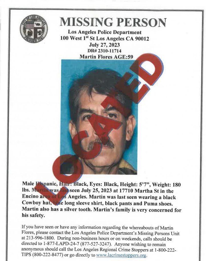 LAPD Missing Persons Unit tweet media